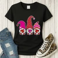 Cute Valentine's Day Gnomes Women's T-Shirt thumb 3
