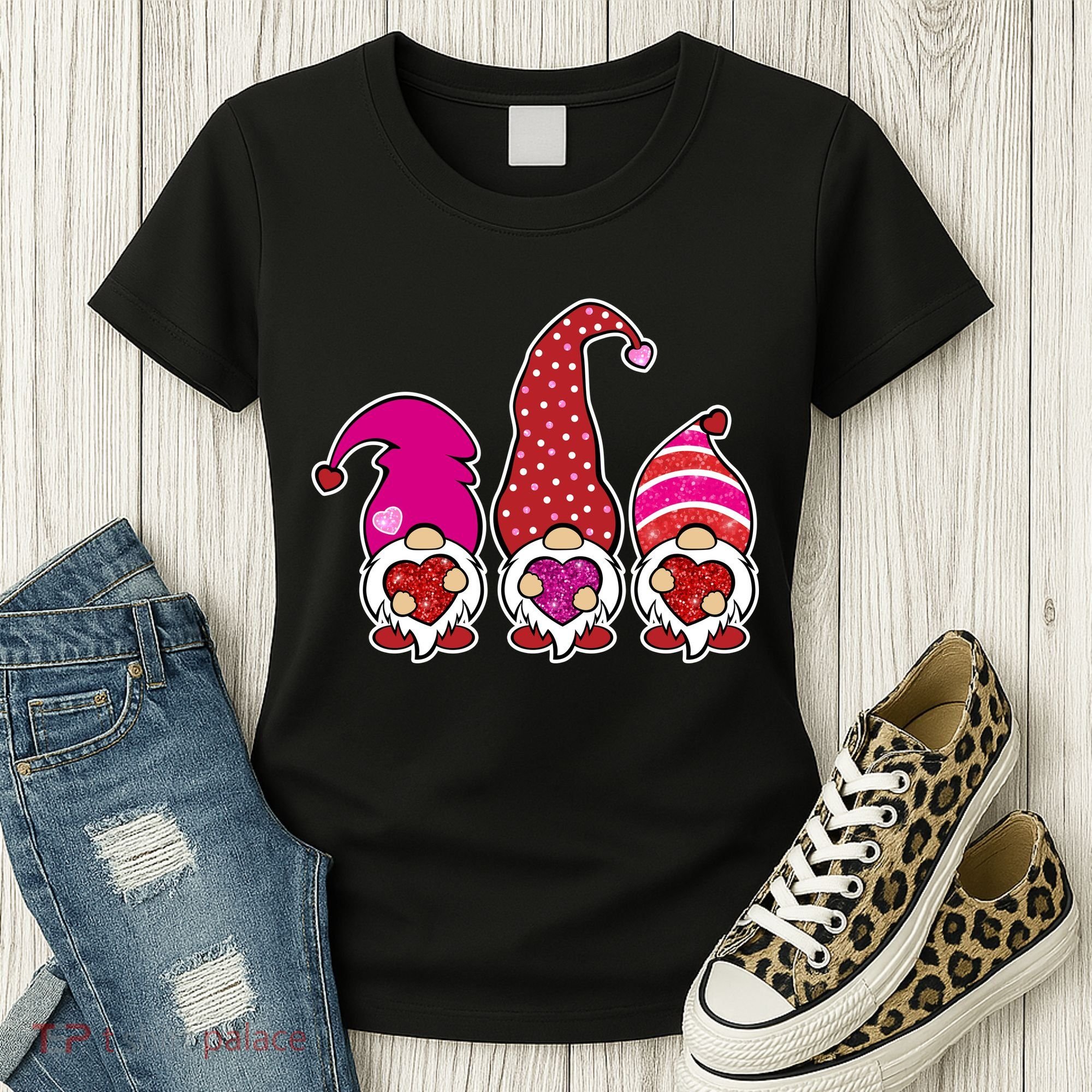 Cute Valentine's Day Gnomes Women's T-Shirt