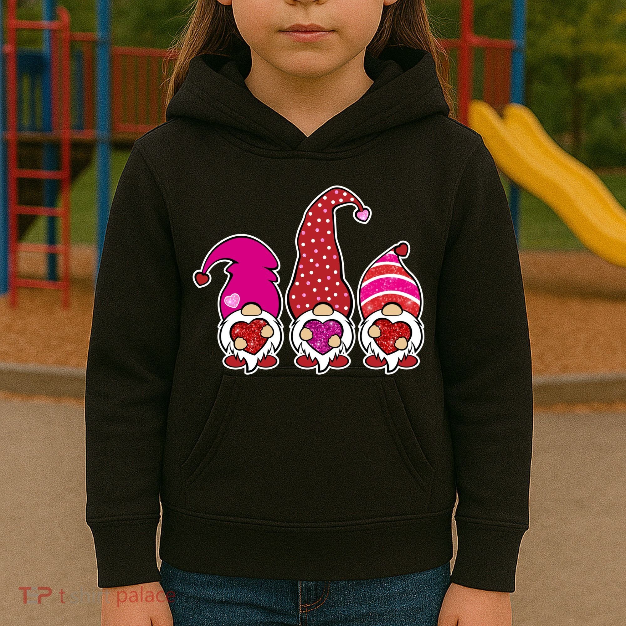 Cute Valentine's Day Gnomes Kids Hoodie