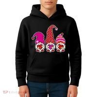 Cute Valentine's Day Gnomes Kids Hoodie thumb 4