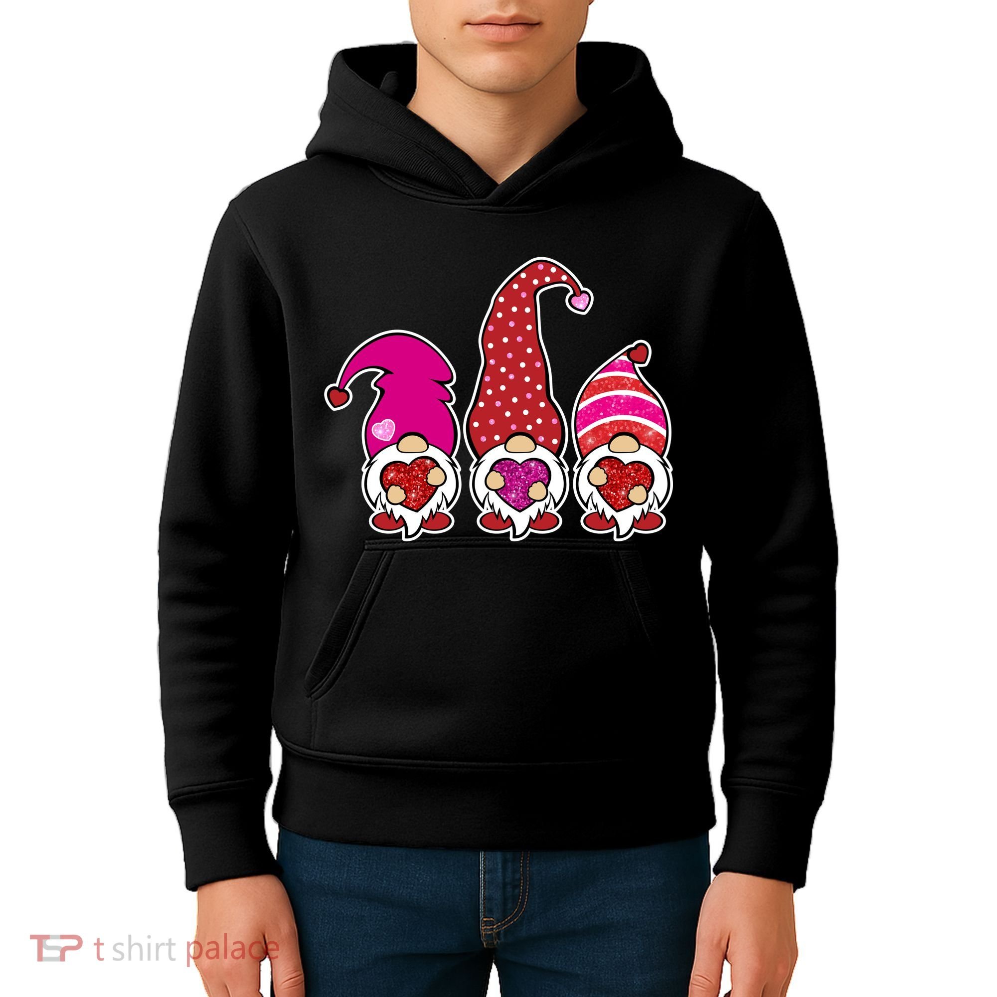 Cute Valentine's Day Gnomes Kids Hoodie
