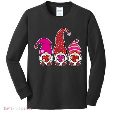 Cute Valentine's Day Gnomes Kids Long Sleeve Shirt