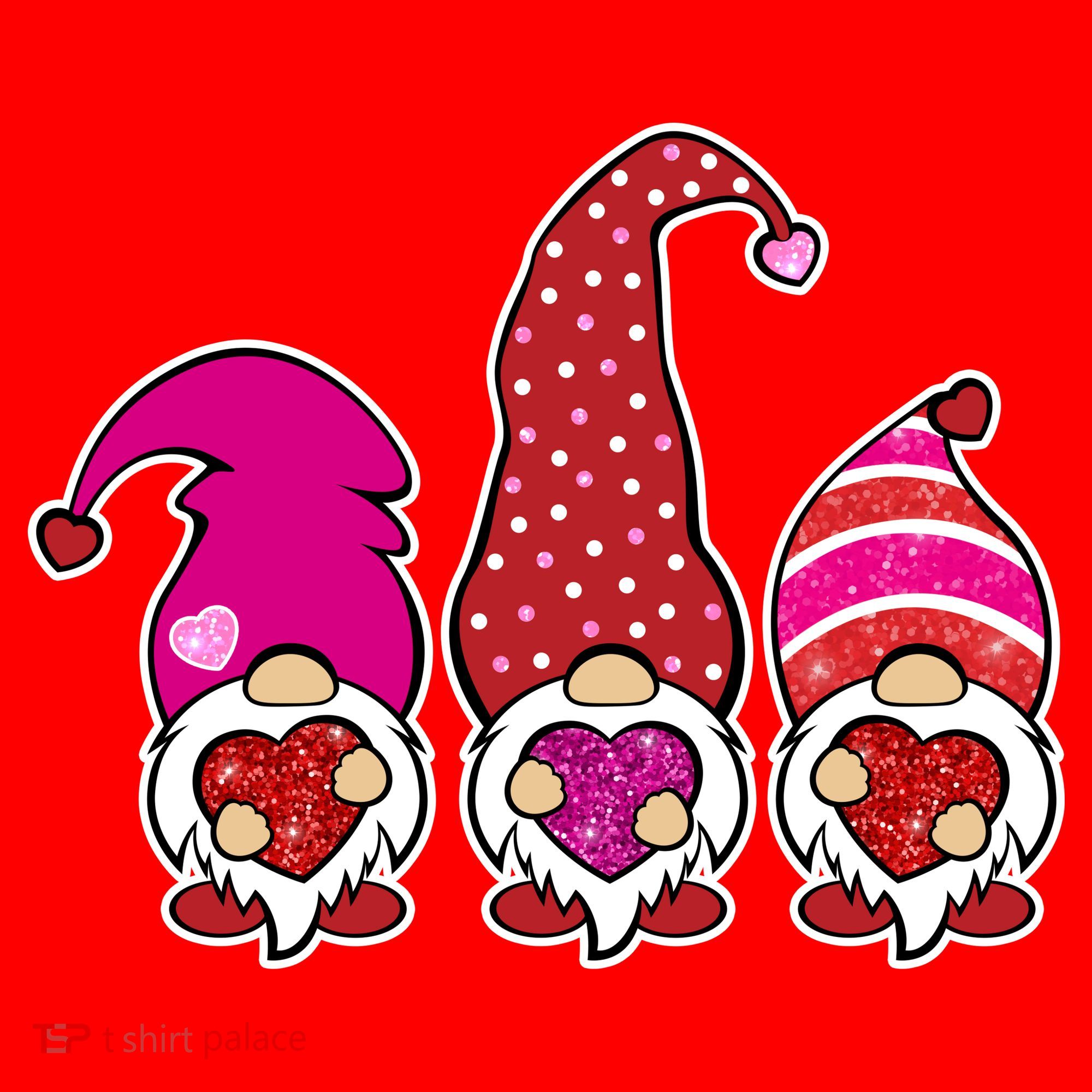 Cute Valentine's Day Gnomes Santa Hat