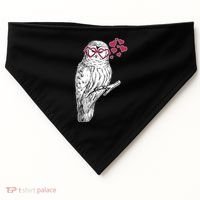 Cute Valentine's Day Heart Glasses Owl Love USA-Made Doggie Bandana thumb 0