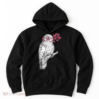 Cute Valentine's Day Heart Glasses Owl Love Hoodie thumb 0