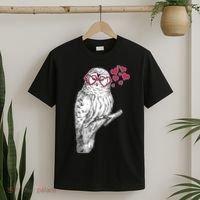 Cute Valentine's Day Heart Glasses Owl Love T-Shirt thumb 2