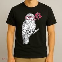 Cute Valentine's Day Heart Glasses Owl Love T-Shirt thumb 3