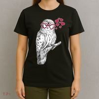 Cute Valentine's Day Heart Glasses Owl Love T-Shirt thumb 4