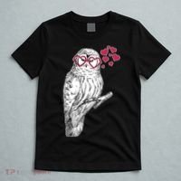 Cute Valentine's Day Heart Glasses Owl Love T-Shirt thumb 5