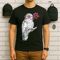 Cute Valentine's Day Heart Glasses Owl Love T-Shirt thumb 6