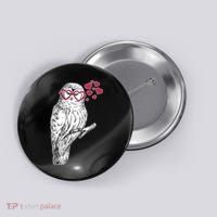 Cute Valentine's Day Heart Glasses Owl Love Button thumb 0