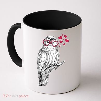 Cute Valentine's Day Heart Glasses Owl Love Coffee Mug