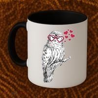 Cute Valentine's Day Heart Glasses Owl Love Coffee Mug thumb 2