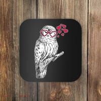 Cute Valentine's Day Heart Glasses Owl Love Coaster thumb 0