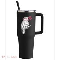 Cute Valentine's Day Heart Glasses Owl Love 40oz Vacuum Insulated Stainless Steel Travel Tumbler thumb 0