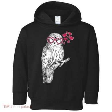 Cute Valentine's Day Heart Glasses Owl Love Toddler Hoodie