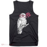 Cute Valentine's Day Heart Glasses Owl Love Tank Top thumb 0