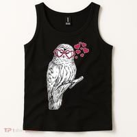 Cute Valentine's Day Heart Glasses Owl Love Tank Top thumb 2