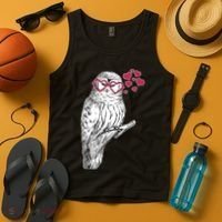 Cute Valentine's Day Heart Glasses Owl Love Tank Top thumb 4