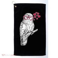 Cute Valentine's Day Heart Glasses Owl Love Golf Towel thumb 0