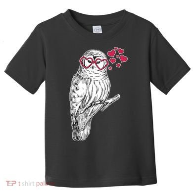 Cute Valentine's Day Heart Glasses Owl Love Toddler T-Shirt
