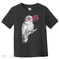Cute Valentine's Day Heart Glasses Owl Love Toddler T-Shirt thumb 0
