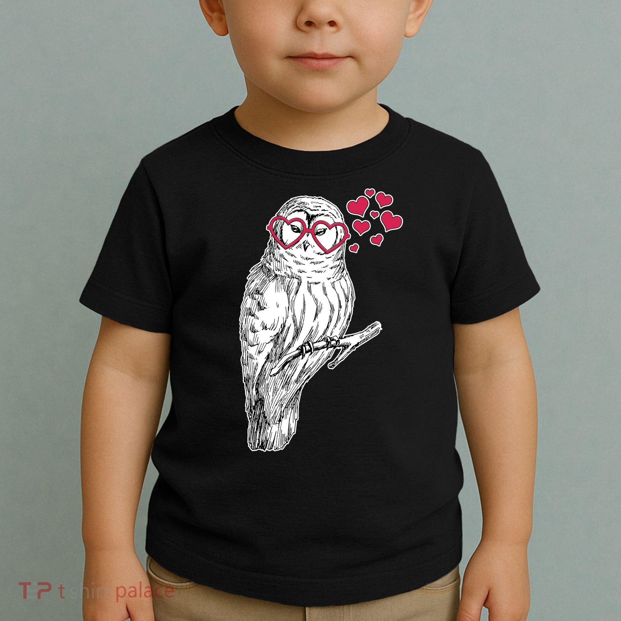 Cute Valentine's Day Heart Glasses Owl Love Toddler T-Shirt