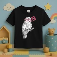 Cute Valentine's Day Heart Glasses Owl Love Toddler T-Shirt thumb 3