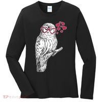 Cute Valentine's Day Heart Glasses Owl Love Women's Long Sleeve Shirt thumb 0