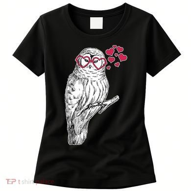 Cute Valentine's Day Heart Glasses Owl Love Women's T-Shirt