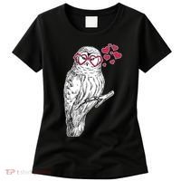 Cute Valentine's Day Heart Glasses Owl Love Women's T-Shirt thumb 0