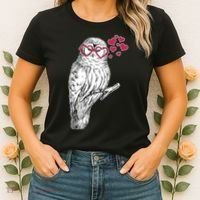 Cute Valentine's Day Heart Glasses Owl Love Women's T-Shirt thumb 2