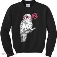 Cute Valentine's Day Heart Glasses Owl Love Kids Sweatshirt thumb 0