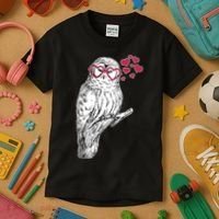 Cute Valentine's Day Heart Glasses Owl Love Kids T-Shirt thumb 3