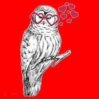 Cute Valentine's Day Heart Glasses Owl Love Santa Hat thumb 1