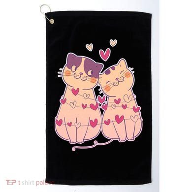 Cute Valentine's Day Kitties Golf Towel