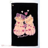 Cute Valentine's Day Kitties Golf Towel thumb 0