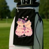Cute Valentine's Day Kitties Golf Towel thumb 2