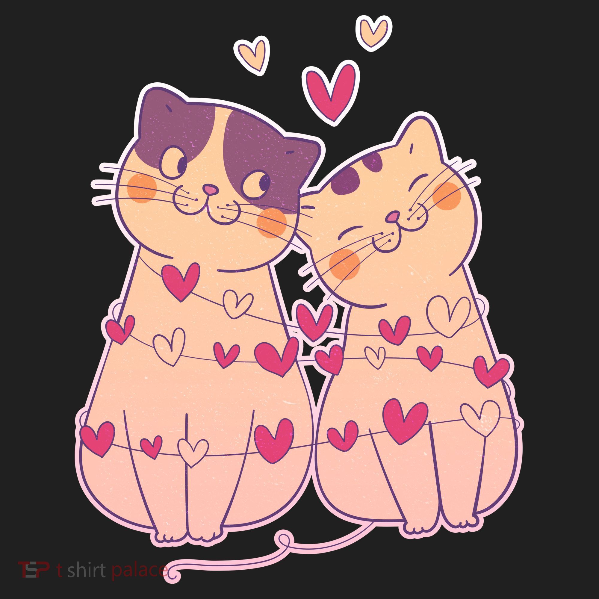 Cute Valentine's Day Kitties Golf Towel