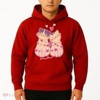 Cute Valentine's Day Kitties Hoodie thumb 2