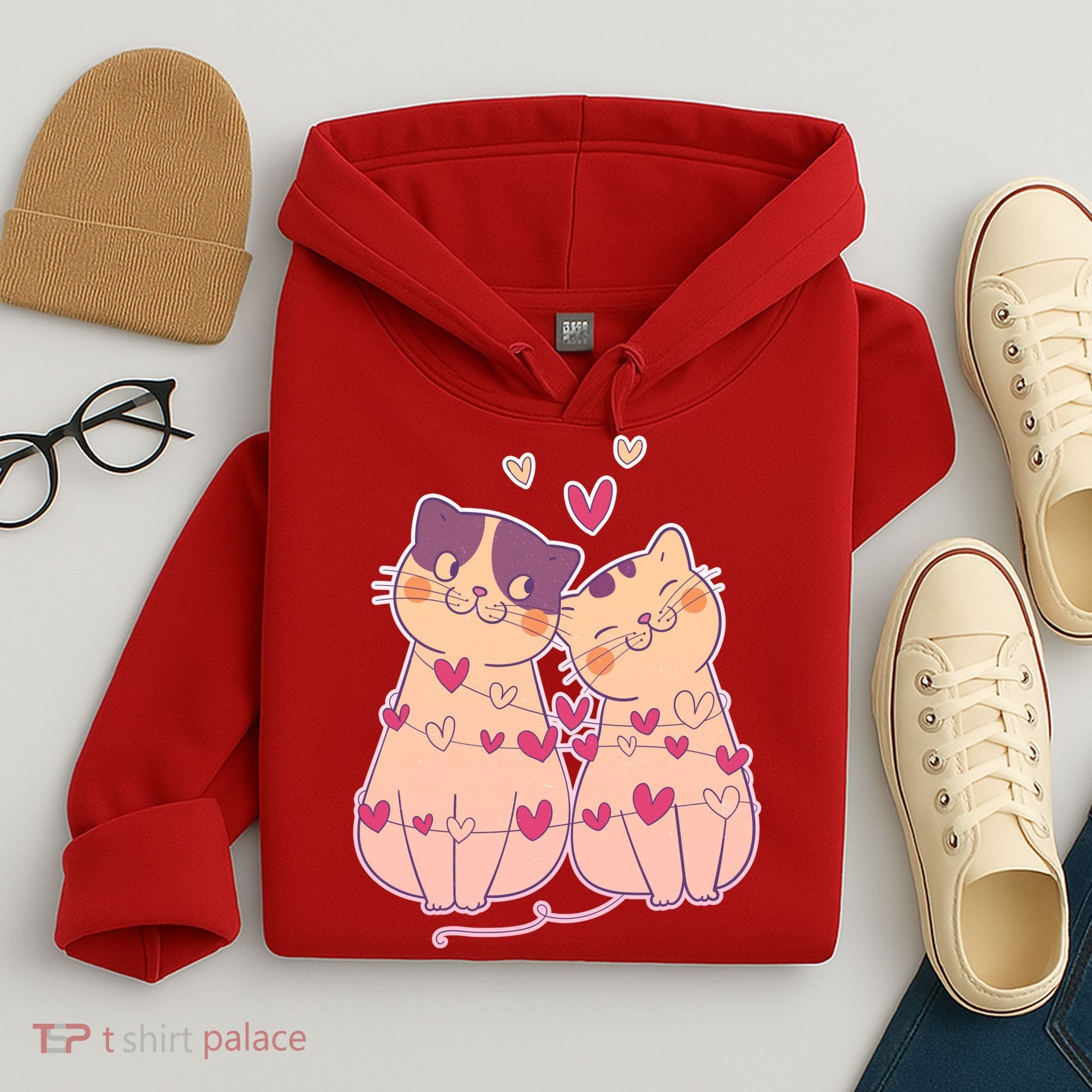 Cute Valentine's Day Kitties Hoodie