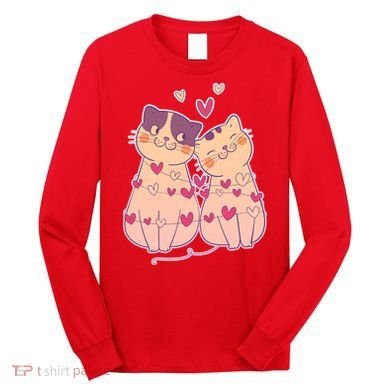 Cute Valentine's Day Kitties Long Sleeve Shirt