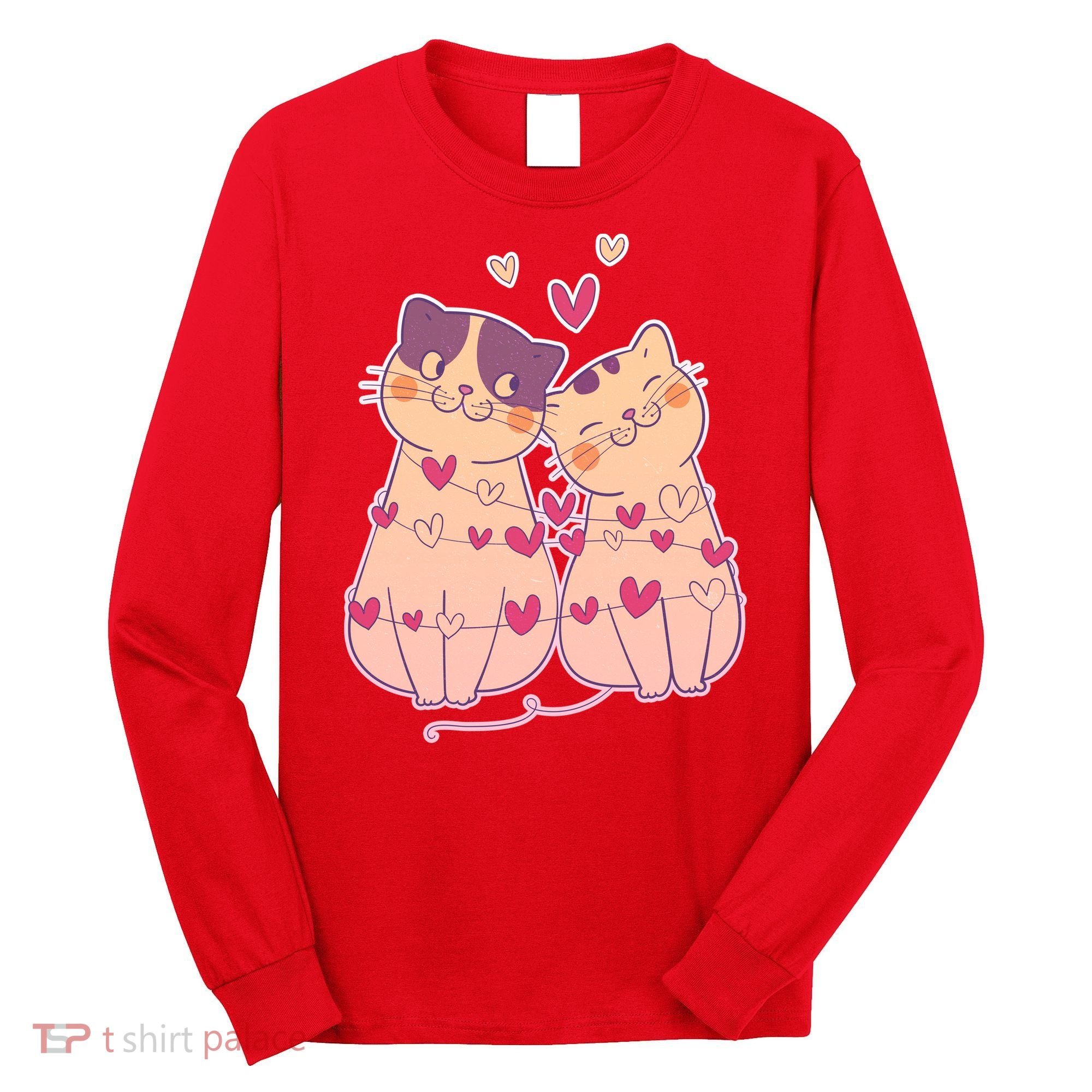 Cute Valentine's Day Kitties Long Sleeve Shirt