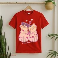 Cute Valentine's Day Kitties T-Shirt thumb 2