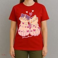 Cute Valentine's Day Kitties T-Shirt thumb 4