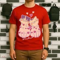 Cute Valentine's Day Kitties T-Shirt thumb 6