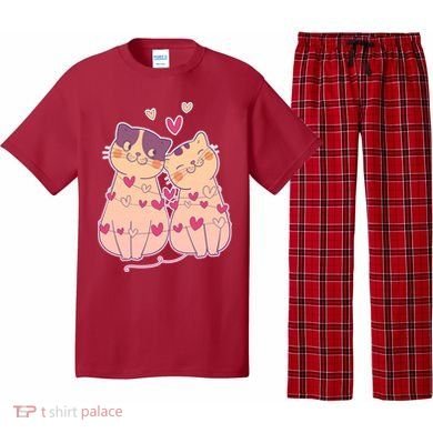 Cute Valentine's Day Kitties Pajama Set