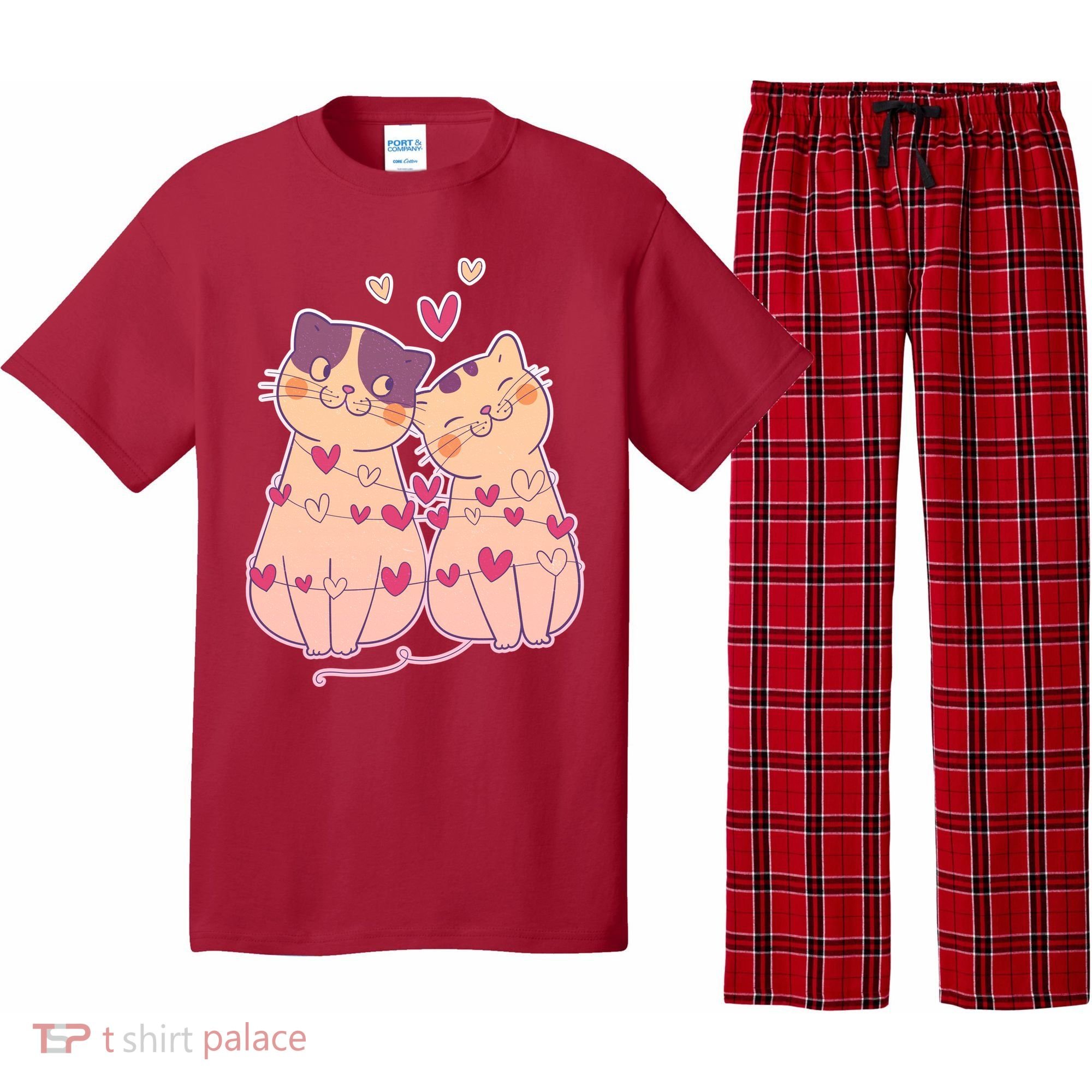 Cute Valentine's Day Kitties Pajama Set
