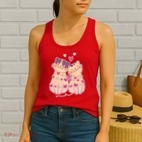 Cute Valentine's Day Kitties Women's Tank Top thumb 2
