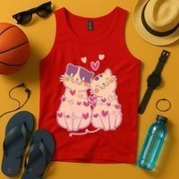 Cute Valentine's Day Kitties Tank Top thumb 4